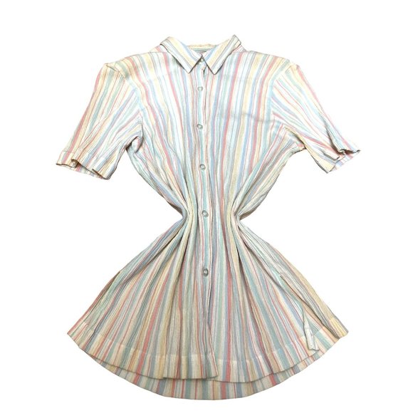 Alfred Dunner Short Sleeve Button Up Cotton Polyester Blend Blouse Size 12 - Picture 7 of 9